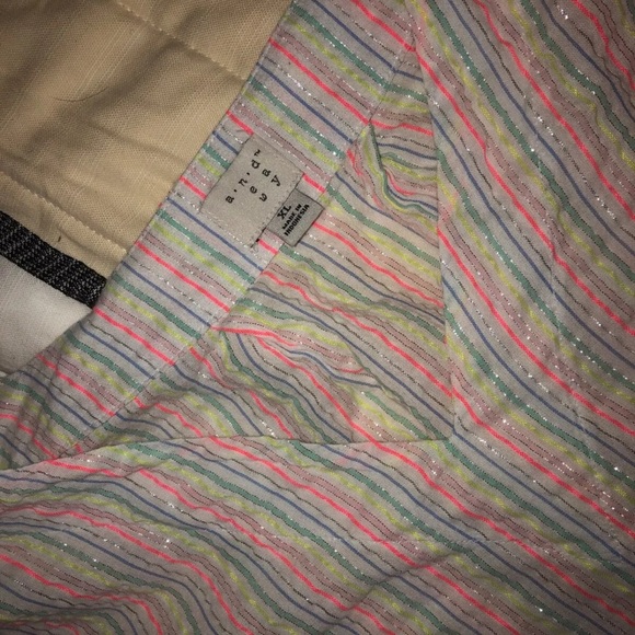 A New Day Women’s Size XL Multicolor Striped Bell Sleeve Shirt Blouse - Picture 2 of 4